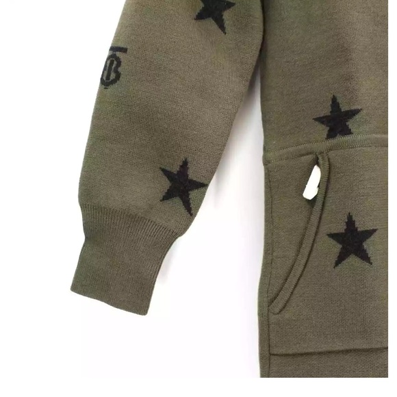 Burberry TB Monogram zipped overall in Moss Green 3T - Picture 3 of 7